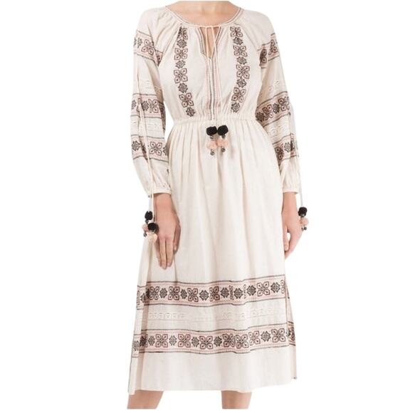 Love Shack Fancy Isla Embroidered Midi Dress Size XS - Picture 2 of 7